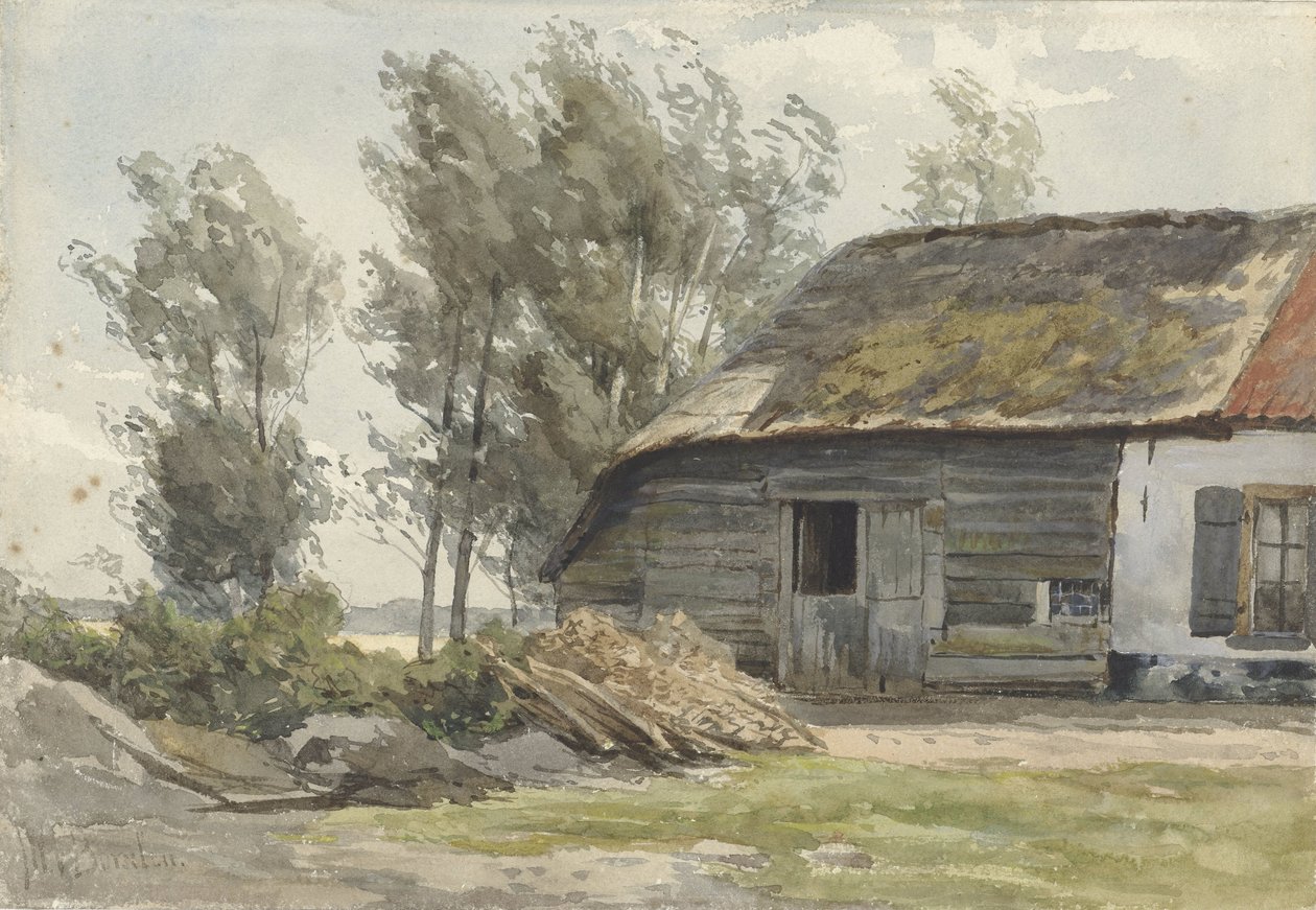 Bondegård med lade af Jan Willem van Borselen