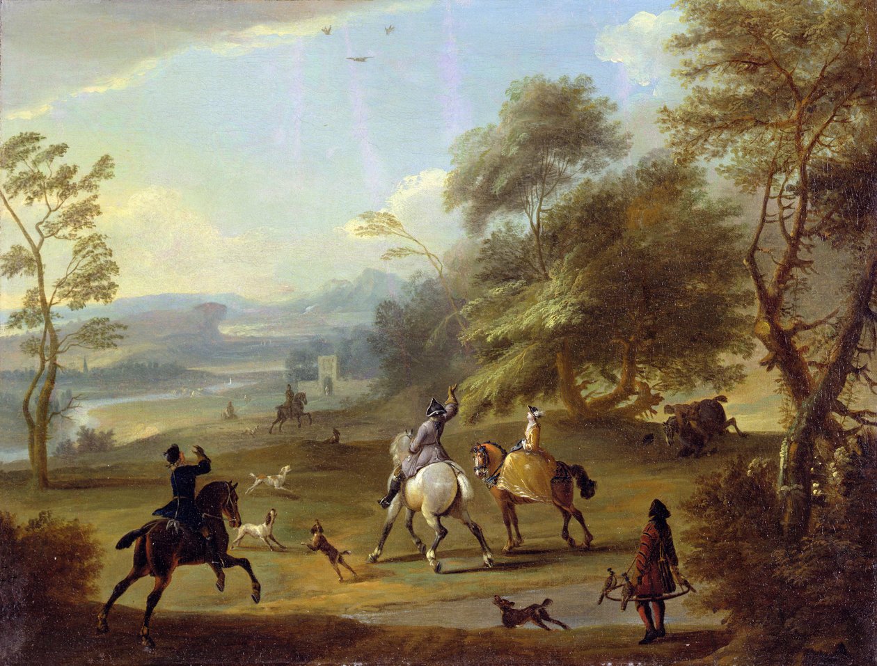 A Hawking Party, ca. 1690 af Jan Wyck