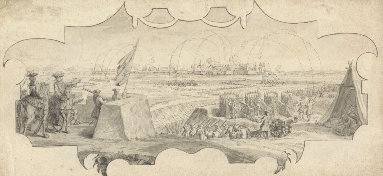 En officer på en vold, der leder bombardementet af en fjern by af Jan Wyck