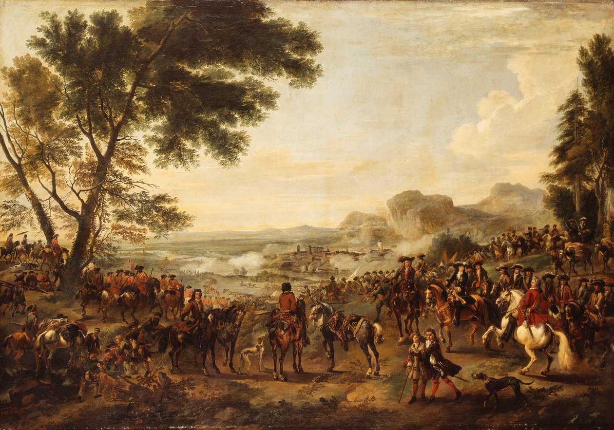 Kong Vilhelm III og hans tropper forbereder sig til et slag, af Jan Wyck