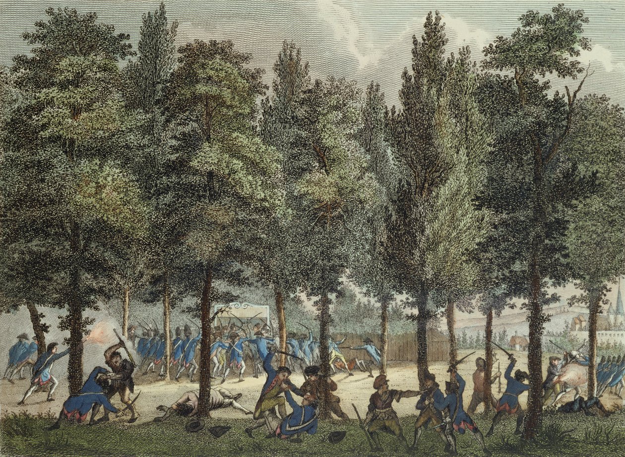 Marseillais på Champs-Elysees, 30. juni 1792, indgraveret af Reinier Vinkeles (1741-1816) og Daniel Friday (1765-1822) af Jan after Bulthuis