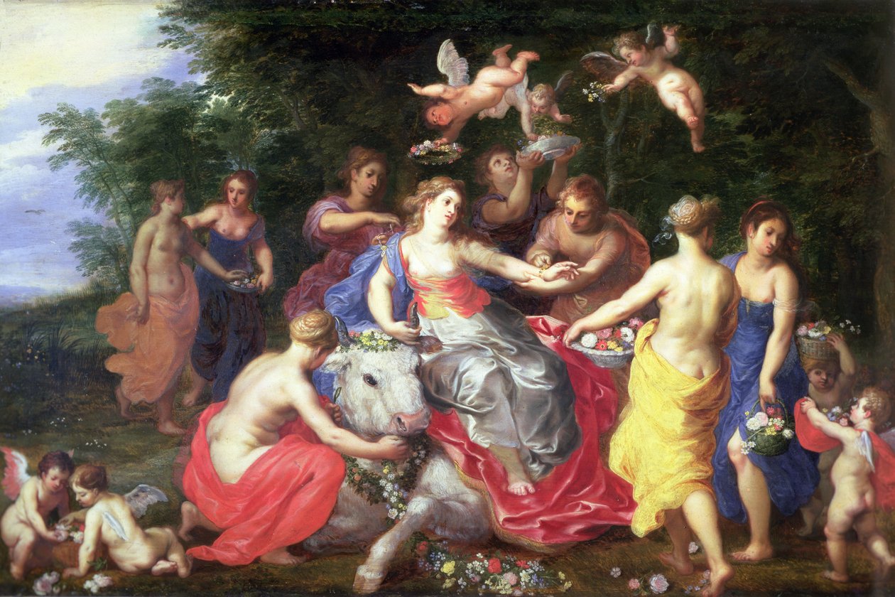 Europa og Tyren af Jan and Balen Brueghel