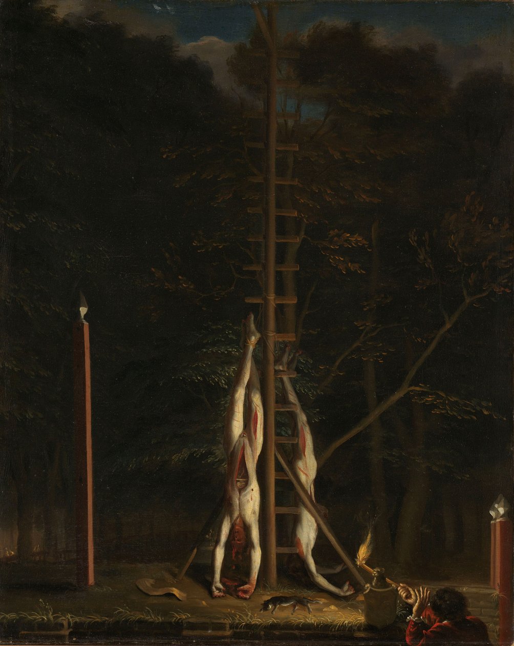 The Corpses of the De Witt Brothers, ca. 1672-75 (olie på lærred) af Jan de Baen