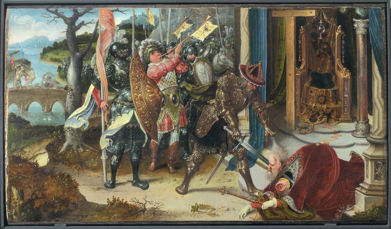 Kejser Heraclius halshugger kongen af perserne Chosroes af Jan de Beer