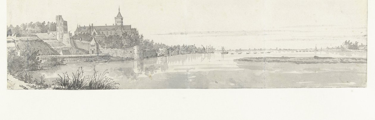 Udsigt over Nijmegen og Waal af Jan de Beijer