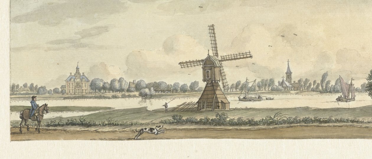 Udsigt over Tienhoven og huset Herlaar af Jan de Beijer