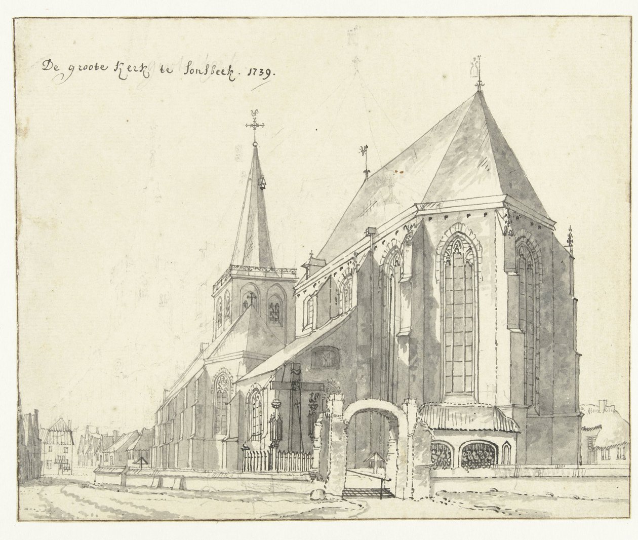 Store Kirke i Sonsbeck Den store kirke i Sonsbeek (titel på objekt) af Jan de Beijer