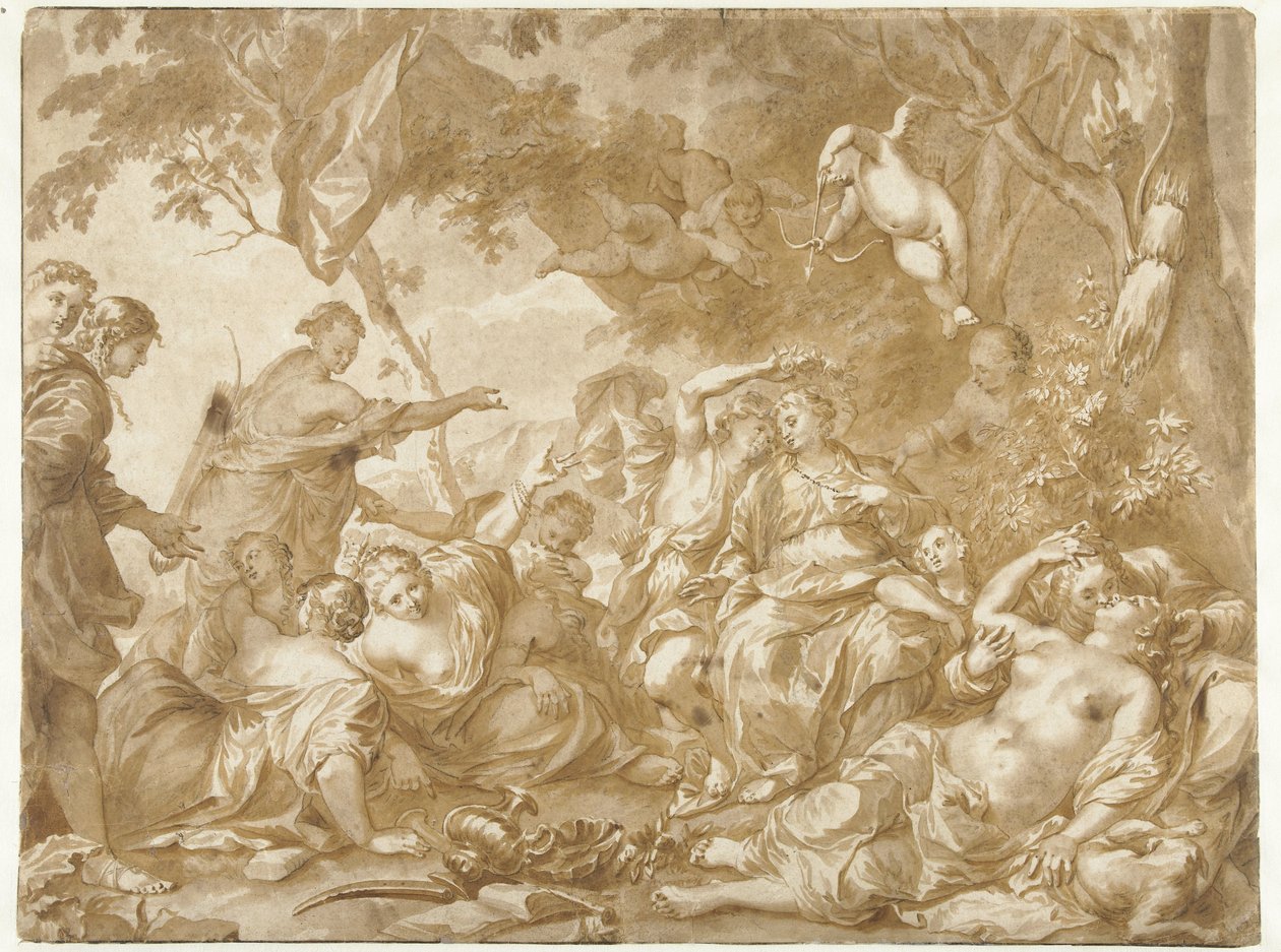 Amaryllis i blåbær af Jan de Bisschop