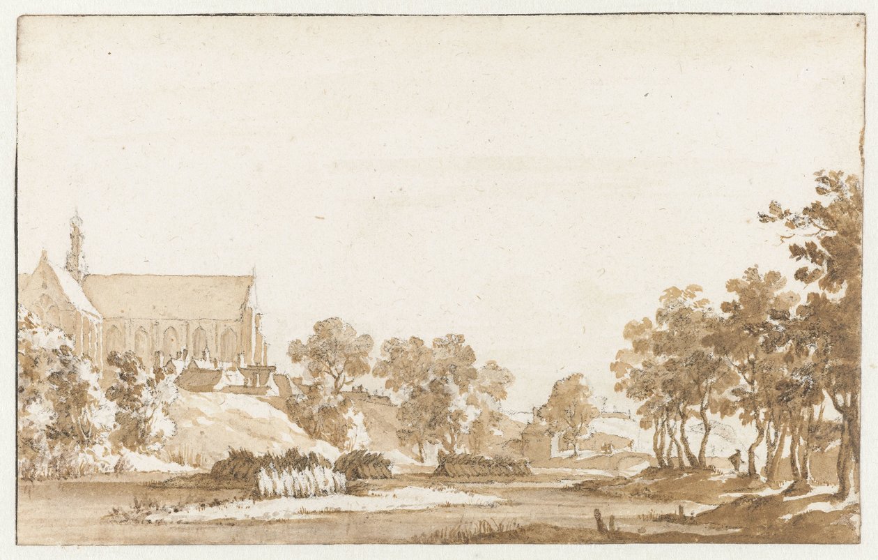 Udsigt over St. Laurenskerk i Alkmaar af Jan de Bisschop