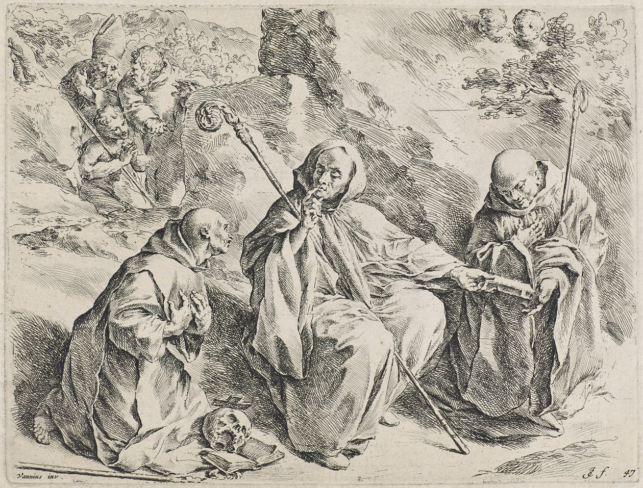 Saint Bruno (radering) af Jan de Bisschop