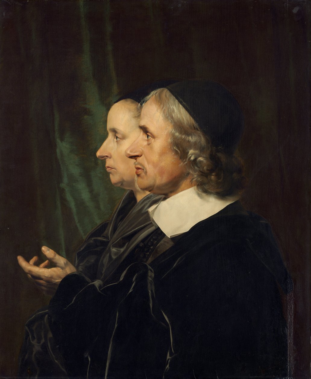 Portræt af kunstnerens forældre, Salomon de Bray og Anna Westerbaen, 1664. af Jan de Bray