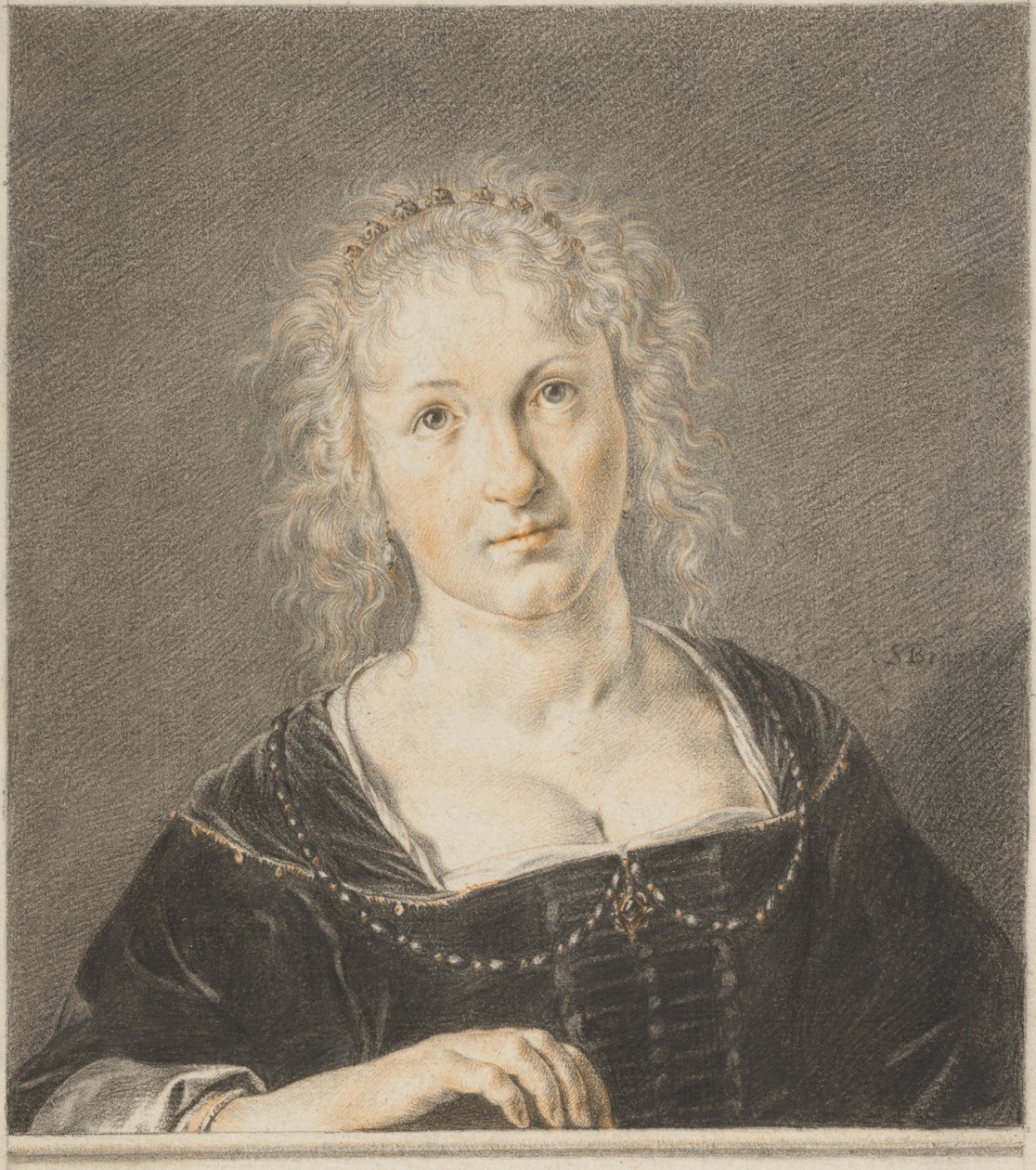 Ung kvinde ved en balustrade af Jan de Bray