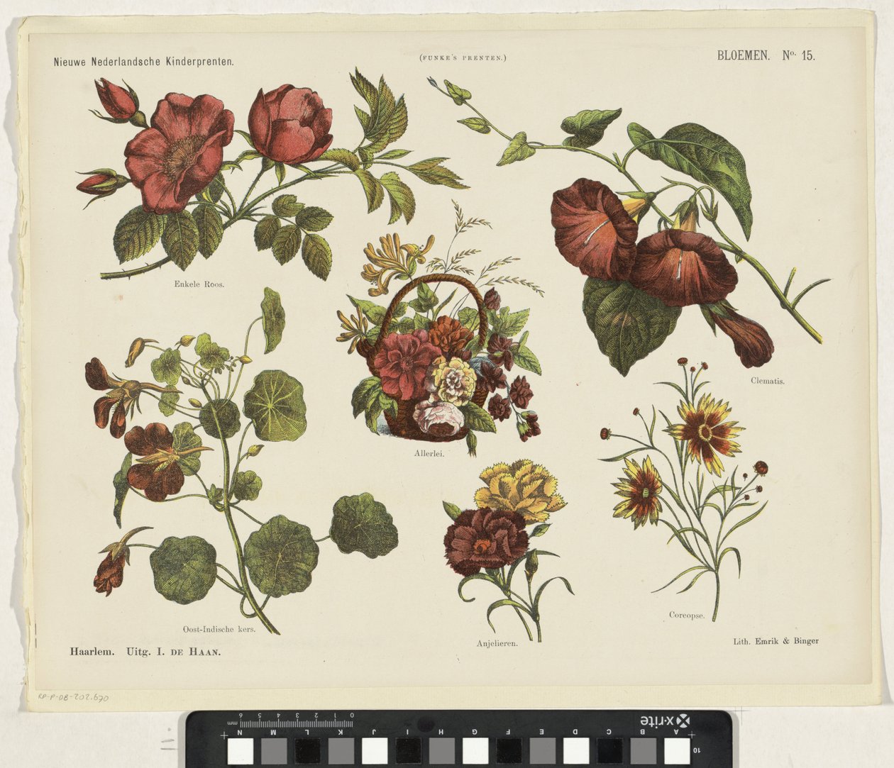 Blomster (titel på objekt) Nye hollandske børnetryk (serietitel på objekt) Funkes print (serietitel på objekt) af Jan de Haan