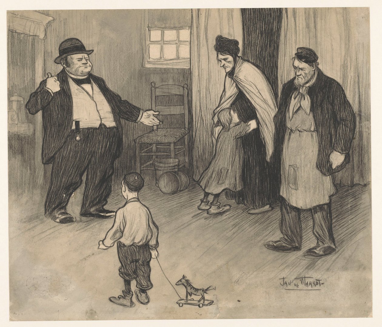 Udlejer smider familie ud af Jan de Waardt (signed by artist)