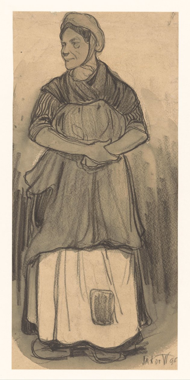Kvinde af Jan de Waardt (signed by artist)