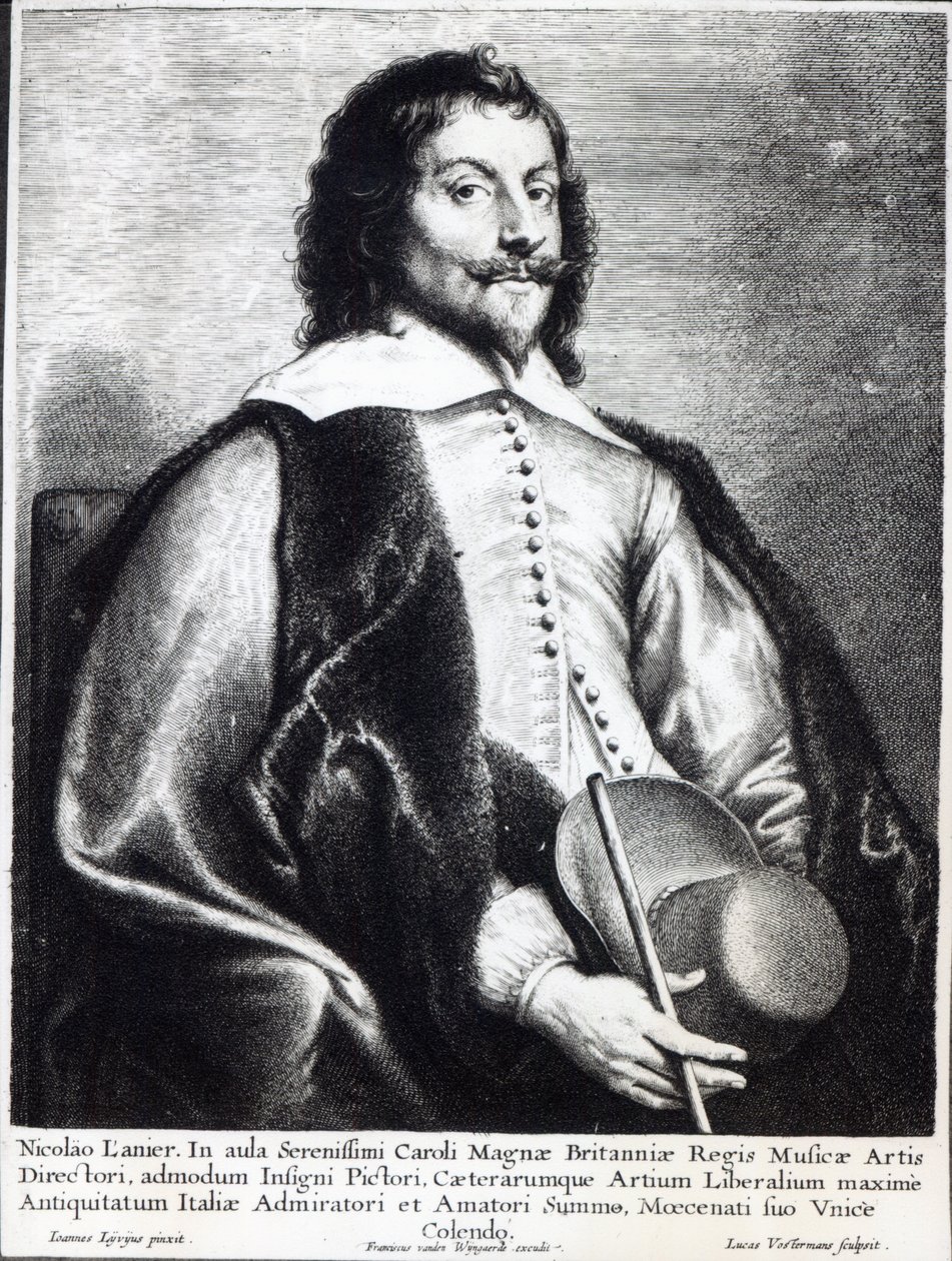 Nicholas Lanier, graveret af Lucas Vostermans (gravering) af Jan the Elder (after) Lievens