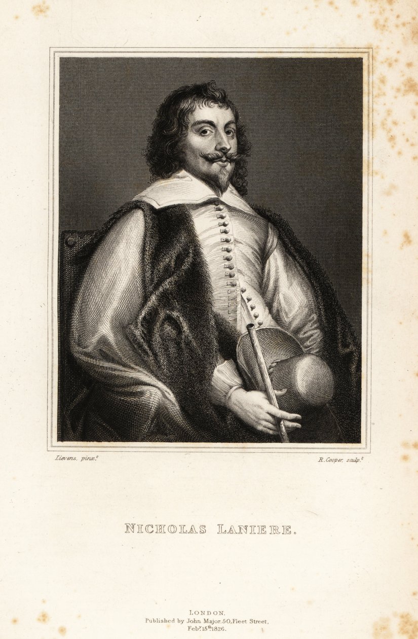 Portræt af Nicholas Laniere, engelsk komponist, Master of the King
