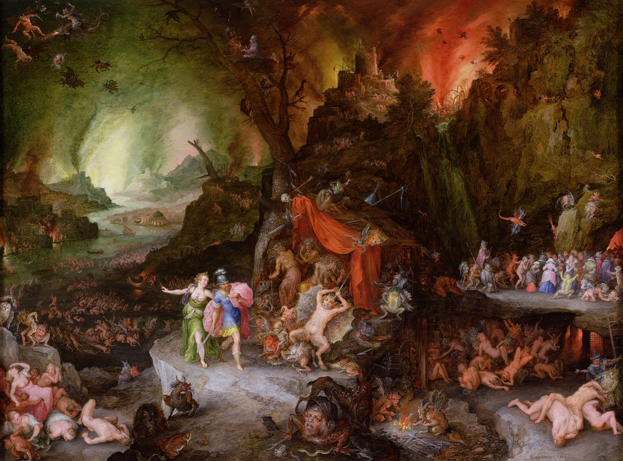 Æneas og Sibyllen i underverdenen af Jan the Elder Brueghel