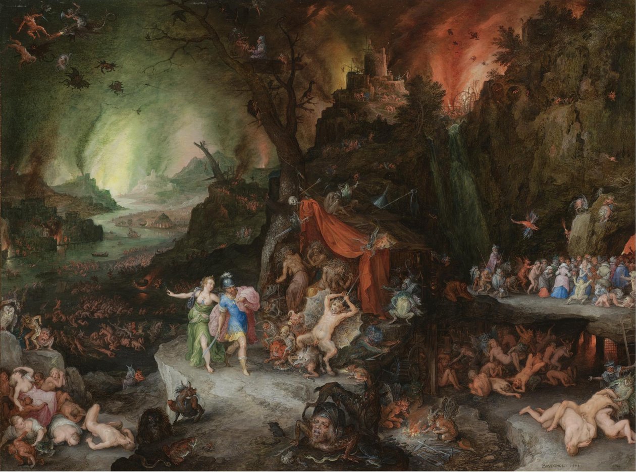 Æneas og sibyllen i underverdenen, 1598 af Jan the Elder Brueghel