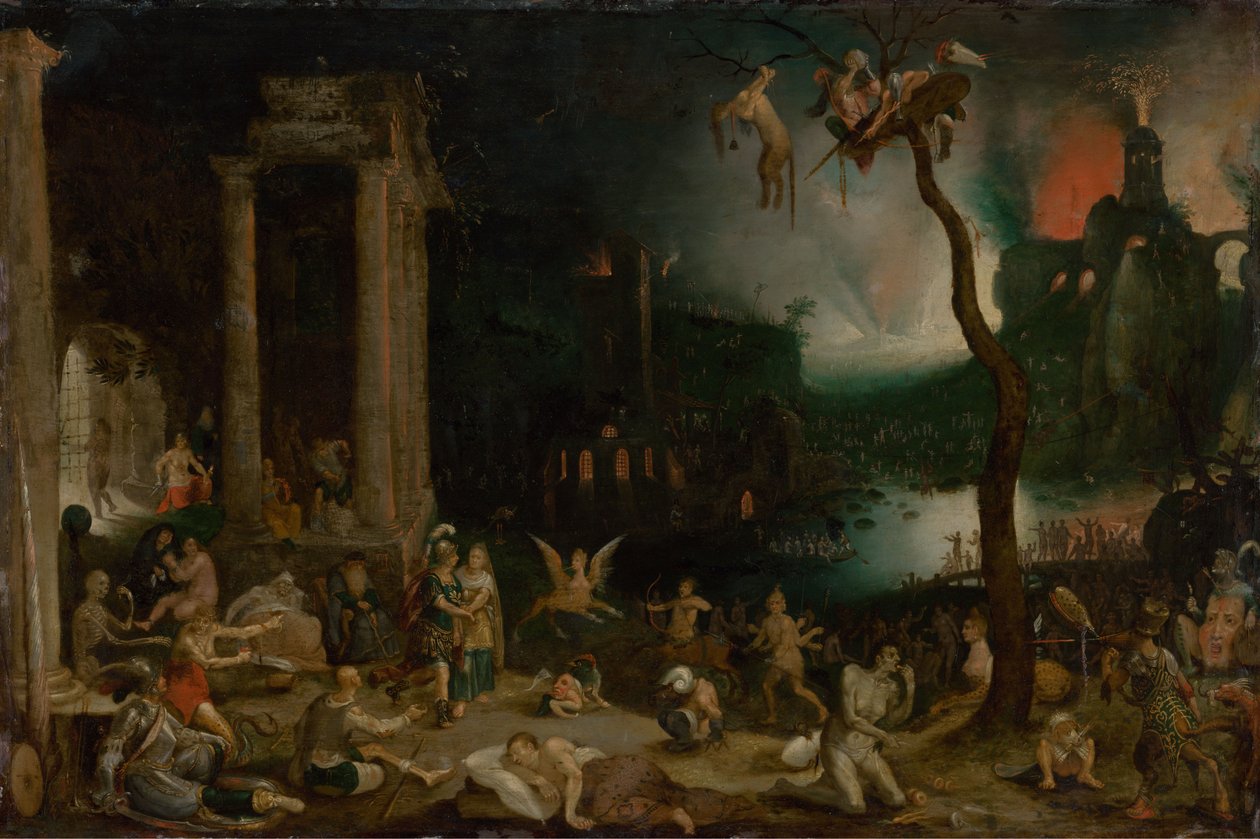 Æneas og sibyllen i underverdenen, ca 1604. af Jan the Elder Brueghel