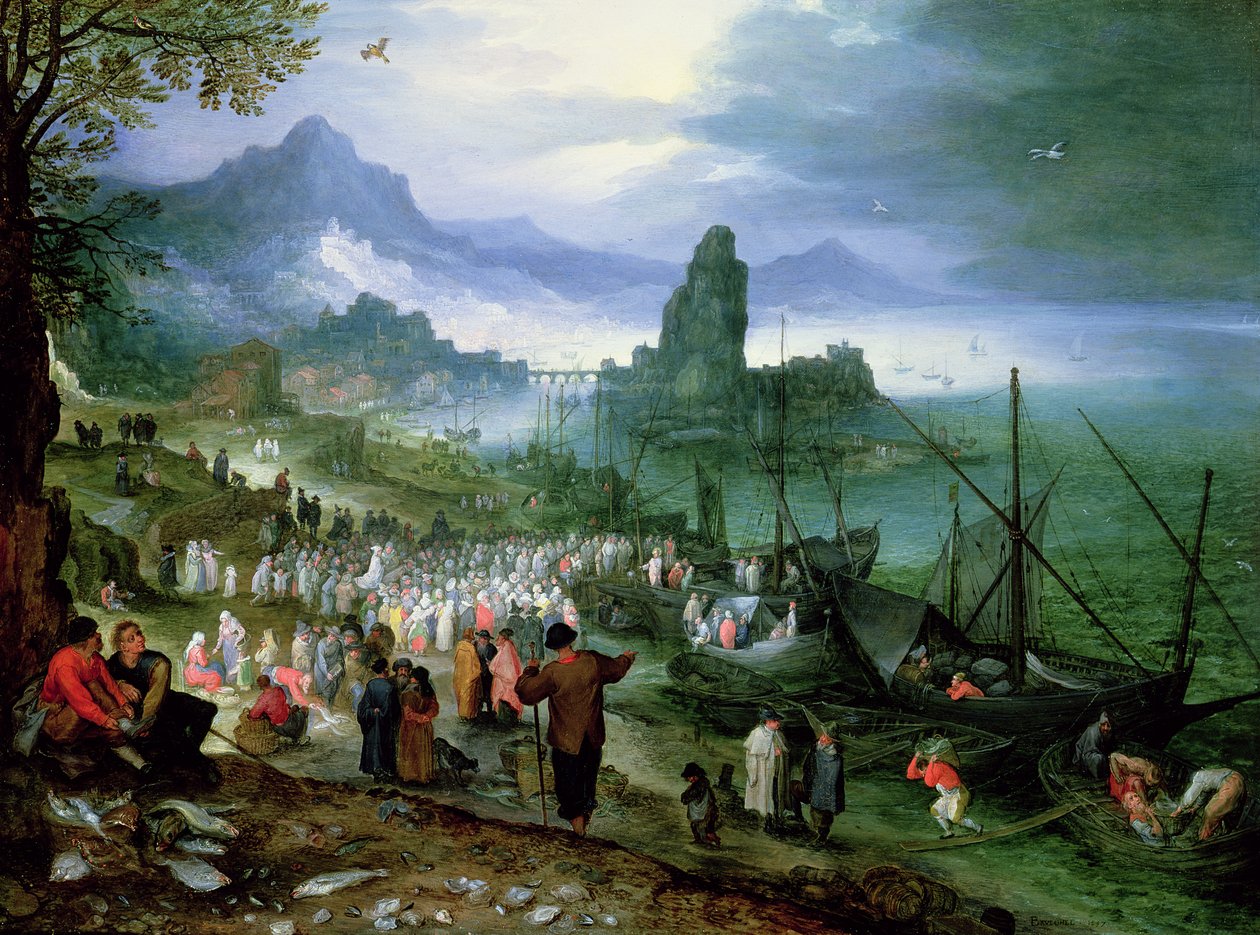 Kristus prædiker på Genesaret Sø af Jan the Elder Brueghel