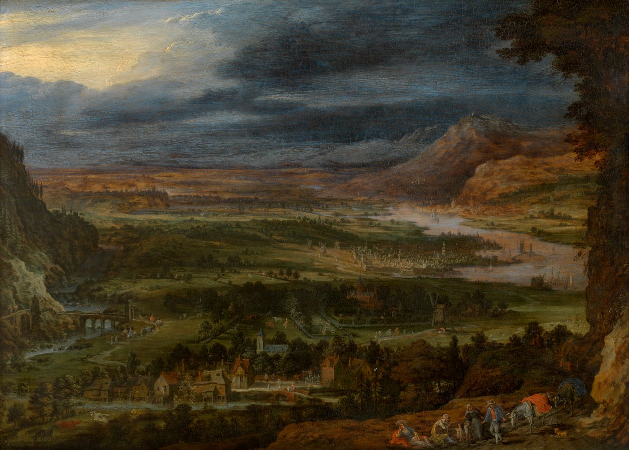 Landskab (olie) af Jan the Elder Brueghel