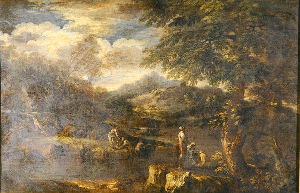 Landskab med hyrder (olie på lærred) (se også 242155) af Jan the Elder Brueghel
