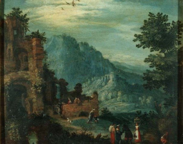Landskab med klassiske ruiner af Jan the Elder Brueghel