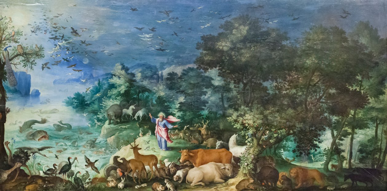 Landskab med skabelse af dyrene af Jan the Elder Brueghel