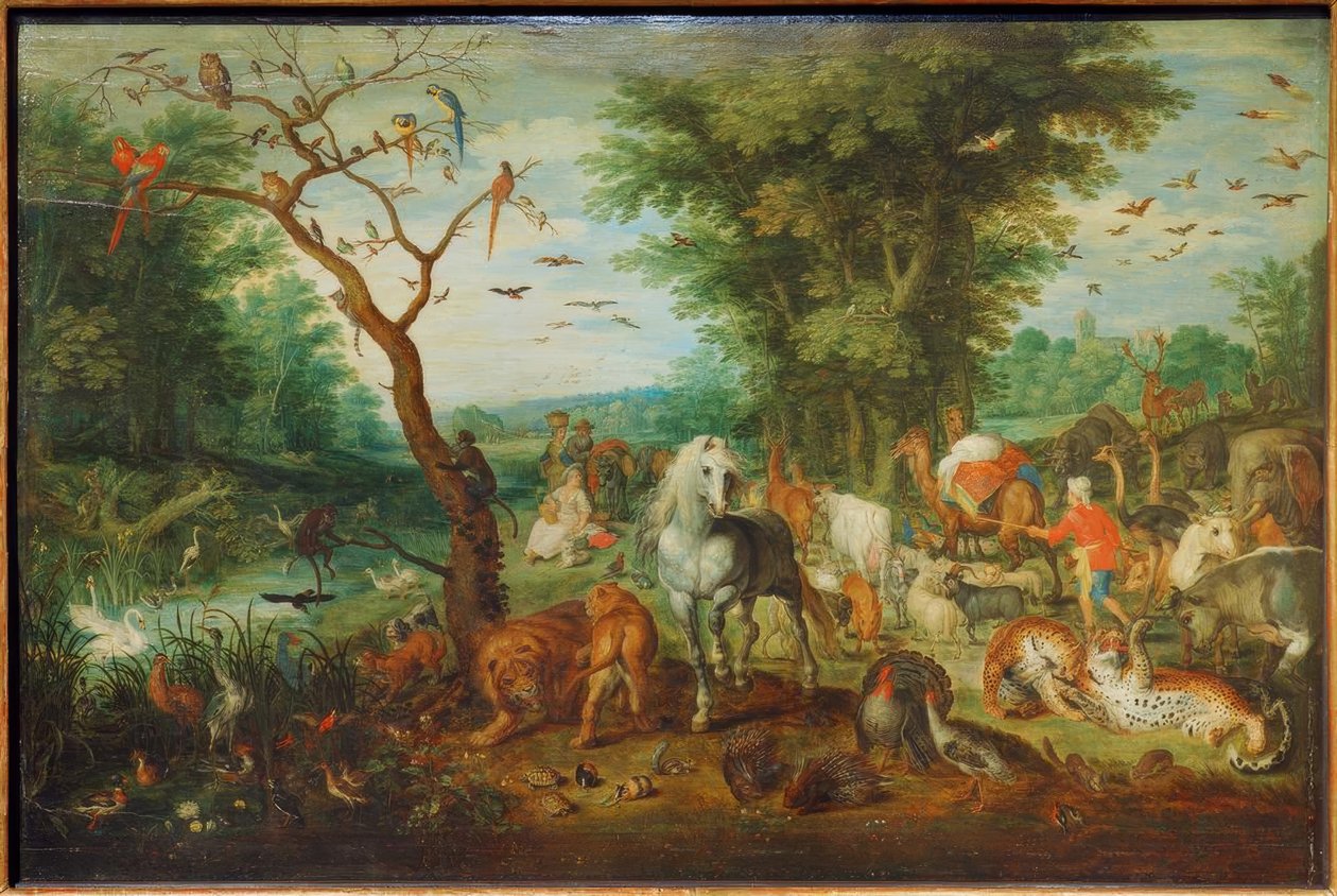 Paradislandskab med Noahs Ark af Jan the Elder Brueghel