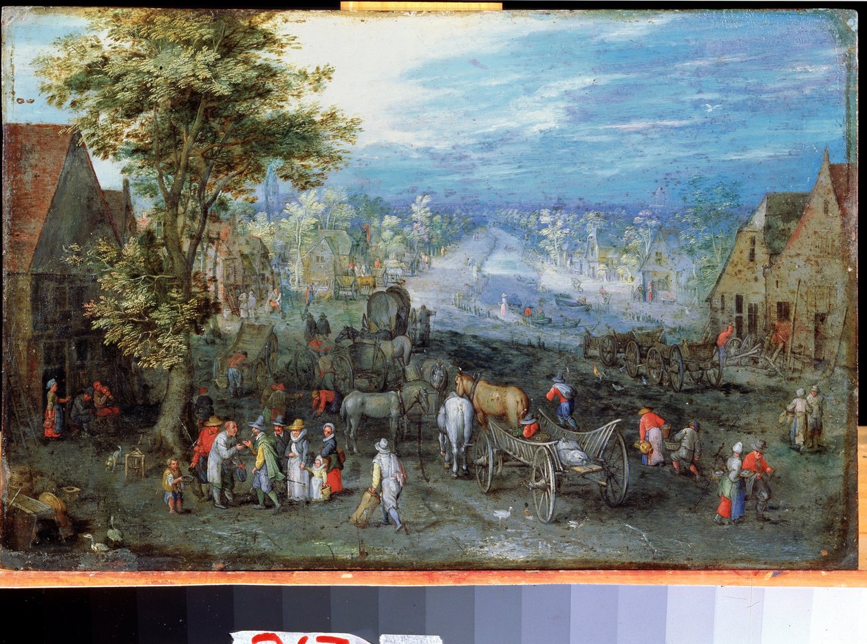 ""Landskab"" Maleri på kobber af Jan Brueghel Den ældre kaldet Bruegel Of Velvet (Brueghel Eller Breughel af Jan the Elder Brueghel