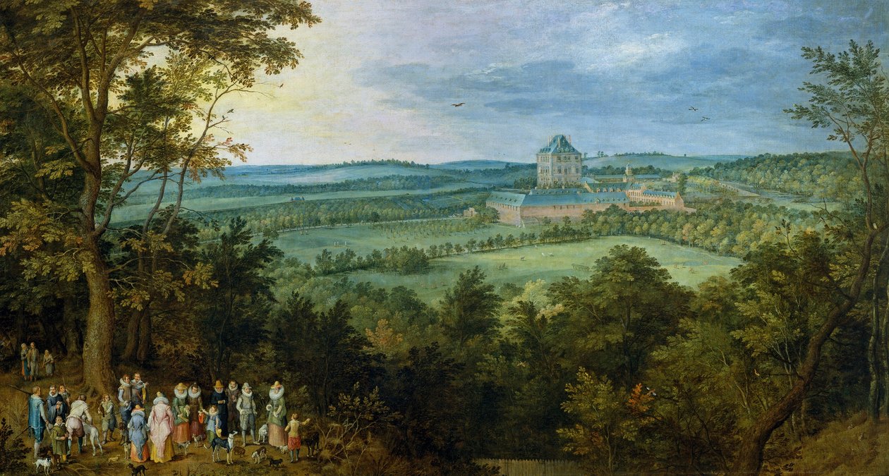 Ærkehertugen og ærkehertuginden på jagt, ca. 1611 (olie på lærred) af Jan the Elder Brueghel