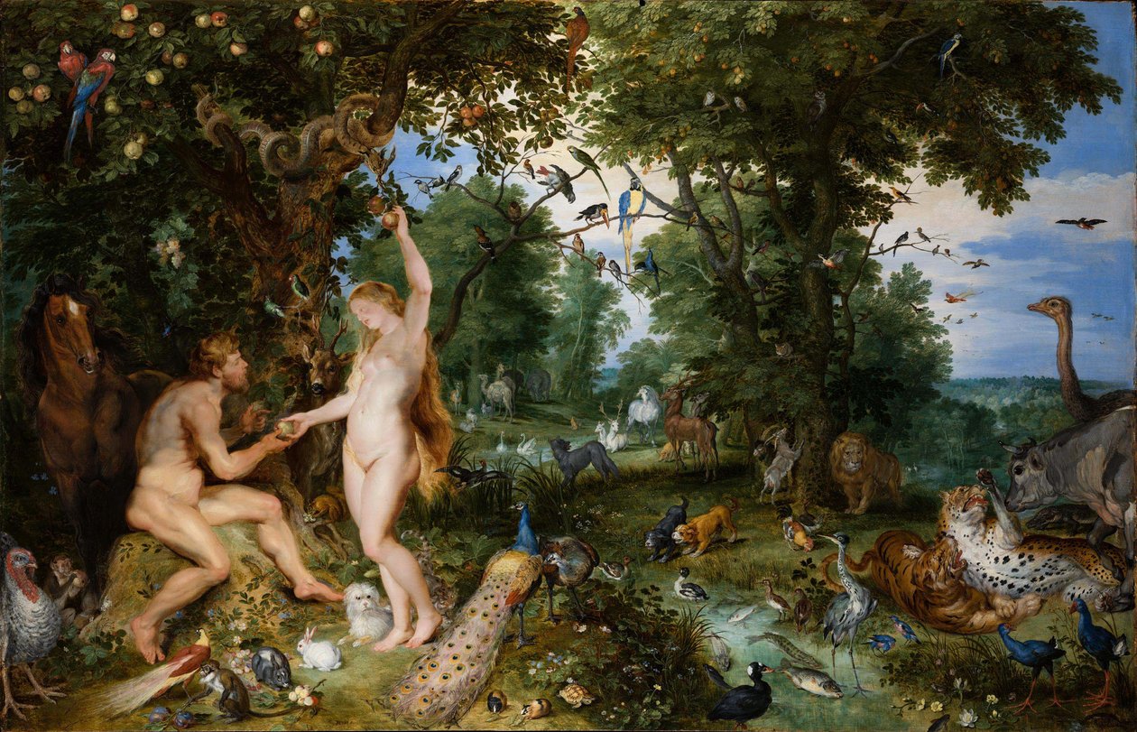 Edens have med menneskets fald, ca. 1615. af Jan the Elder Brueghel