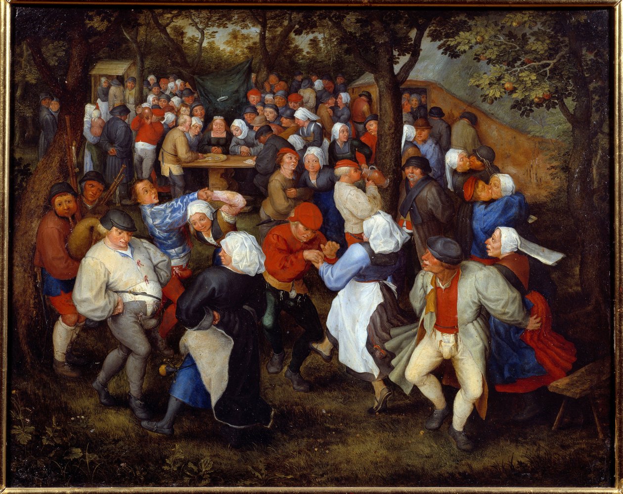 Rosefesten eller bryllupsdansen. Maleri af Jan I Brueghel Dit De Velours (1568-1625) Ec. Flam af Jan the Elder Brueghel