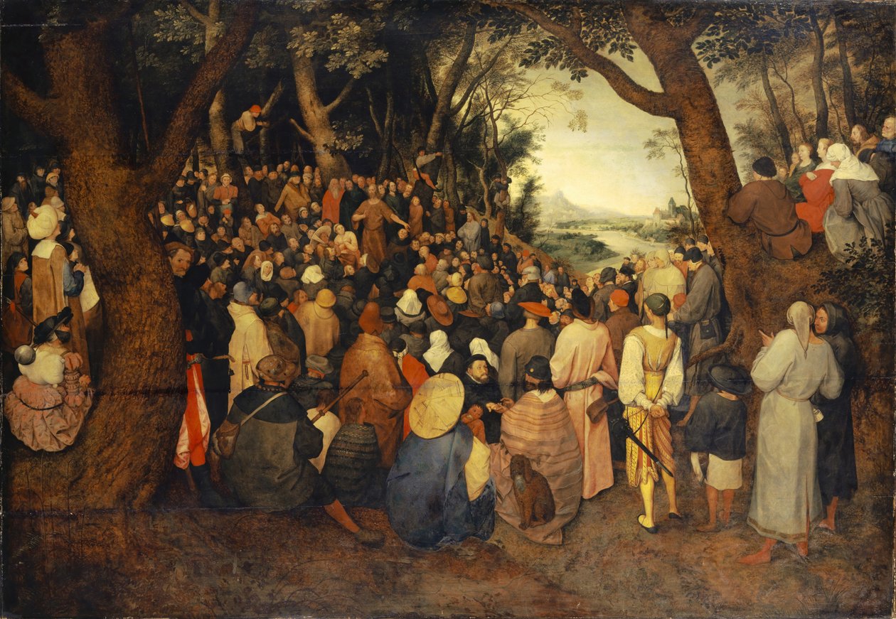 Johannes Døberens prædiken, ca. 1598 af Jan the Elder Brueghel