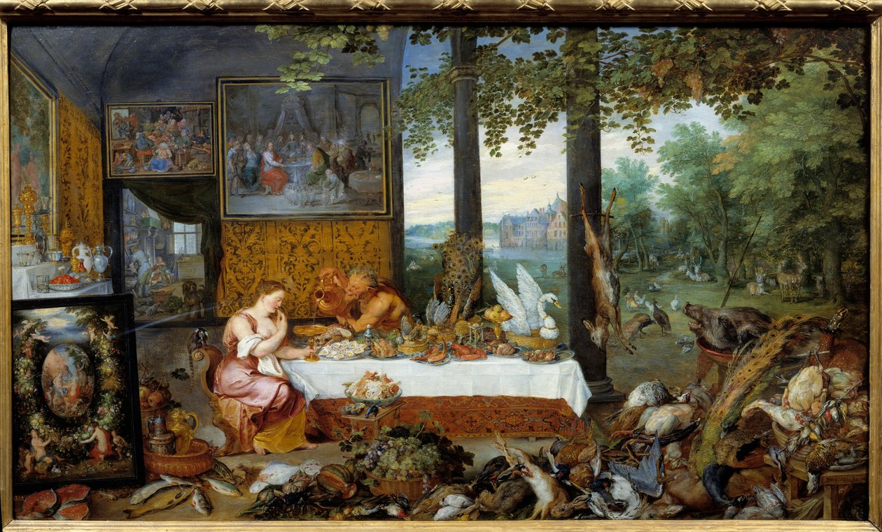 Smagen. Allegori over de fem sanser Maleri af Jan I Brueghel Dit De Velours (1568-1625) Ec. Flam af Jan the Elder Brueghel