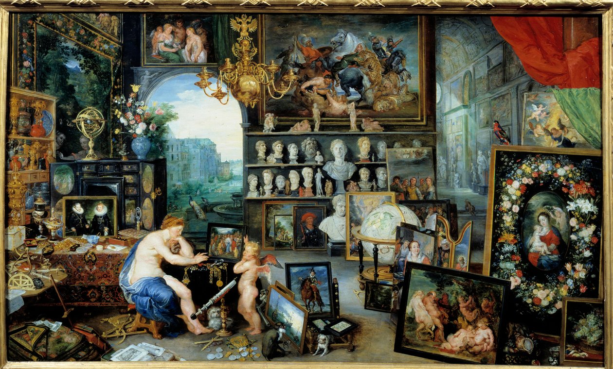 Udsigten. Allegori over de fem sanser Maleri af Jan I Brueghel Dit De Velours (1568-1625) Ec. Flam af Jan the Elder Brueghel