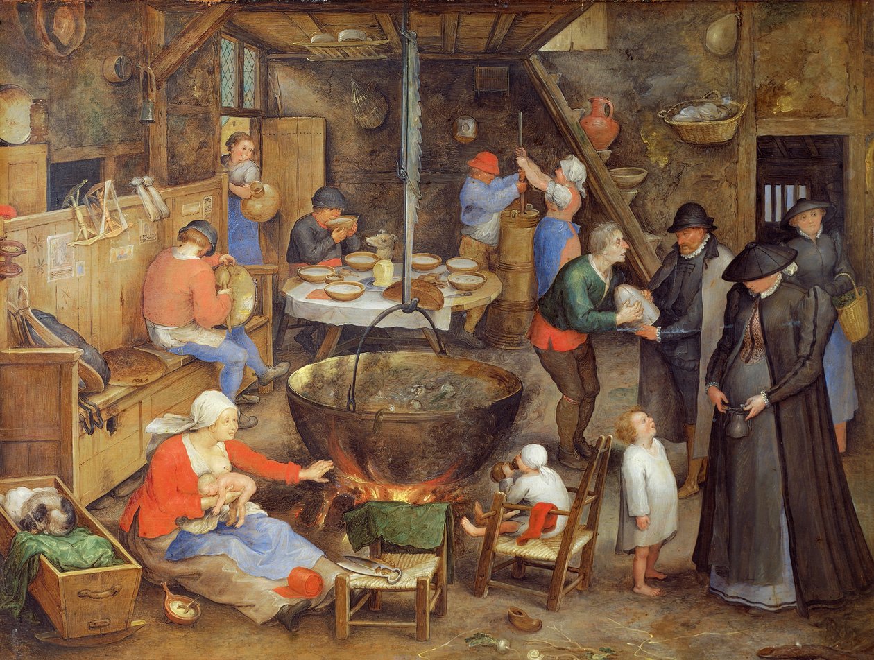 Besøget på gården af Jan the Elder Brueghel