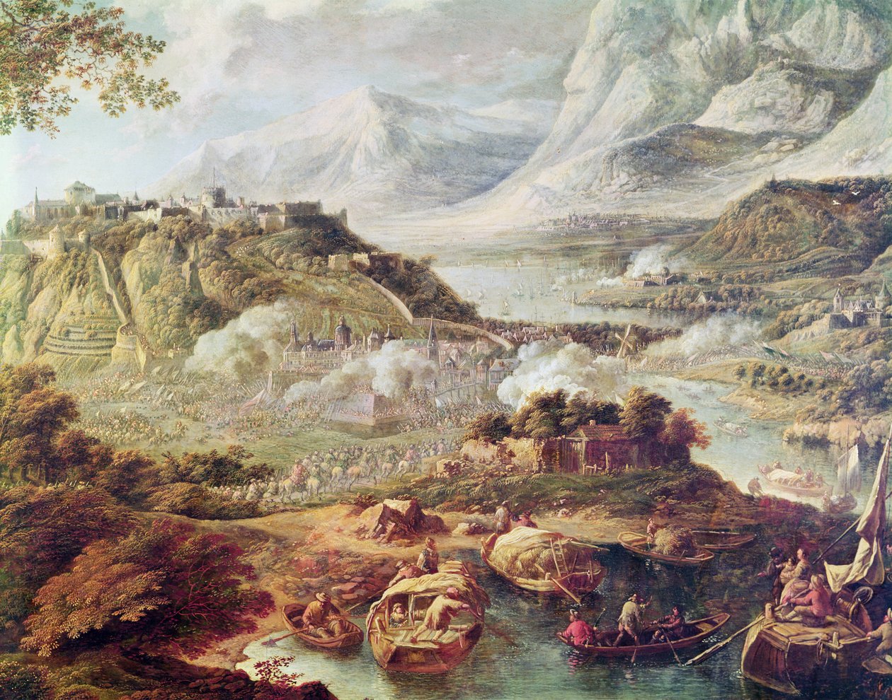 Angreb på en fæstning (olie på lærred) af Jan the Elder Griffier
