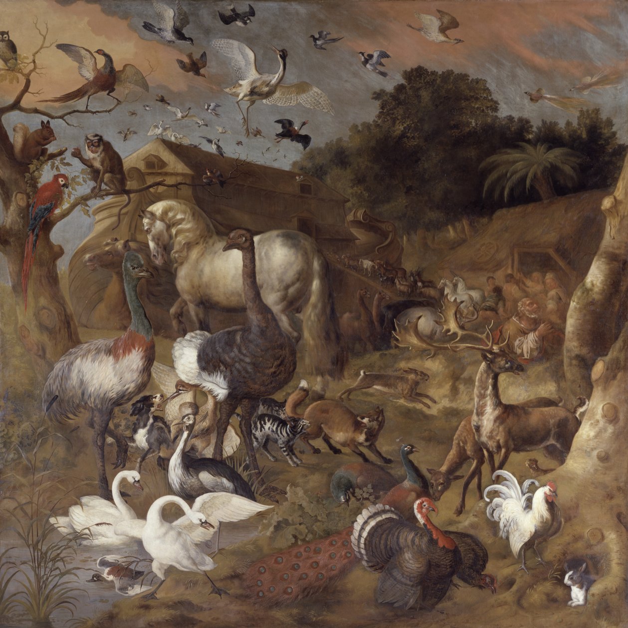 Noahs Ark, ca. 1710 (olie på lærred) af Jan the Elder Griffier