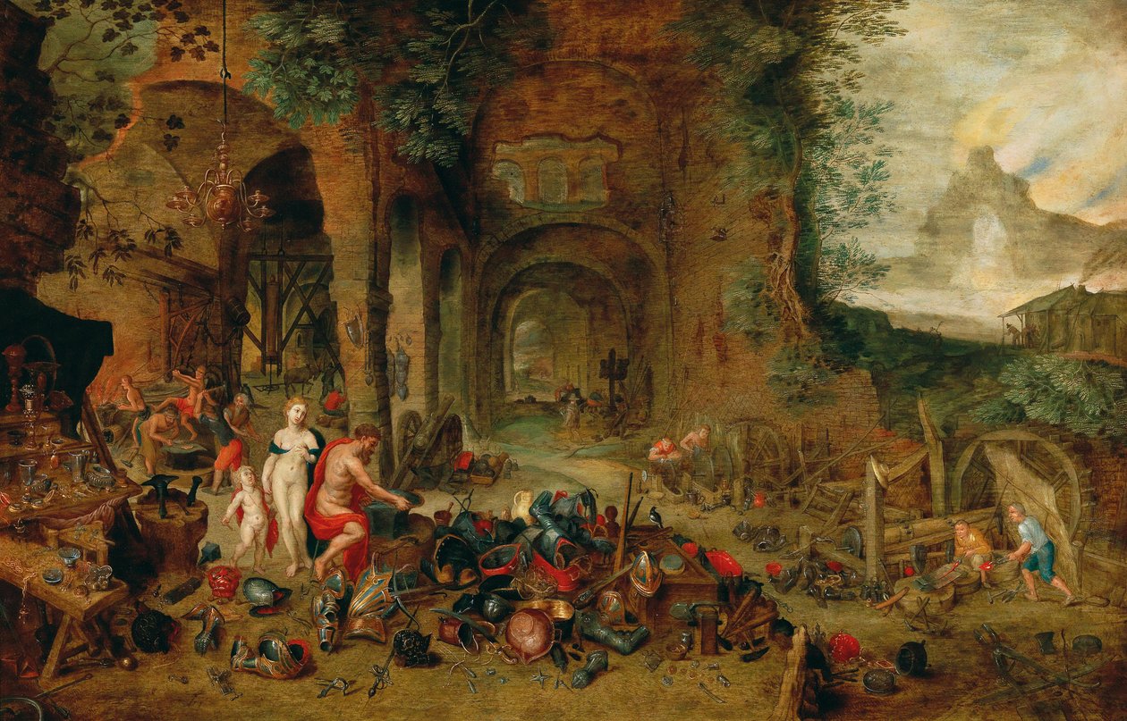 Venus i Vulcans smedje af Jan the Younger (workshop) Brueghel