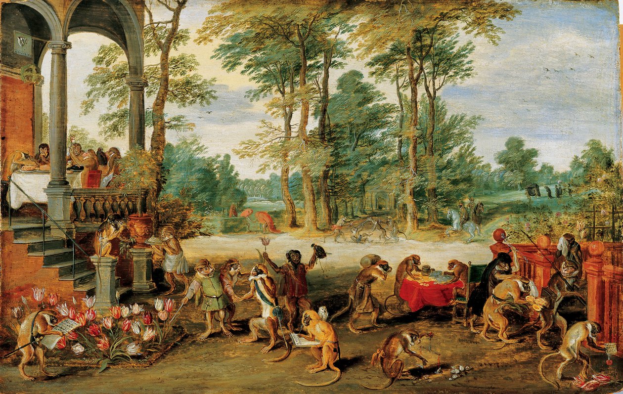 A Satire of Tulip Mania, ca. 1640 (olie på træ) af Jan the Younger Brueghel