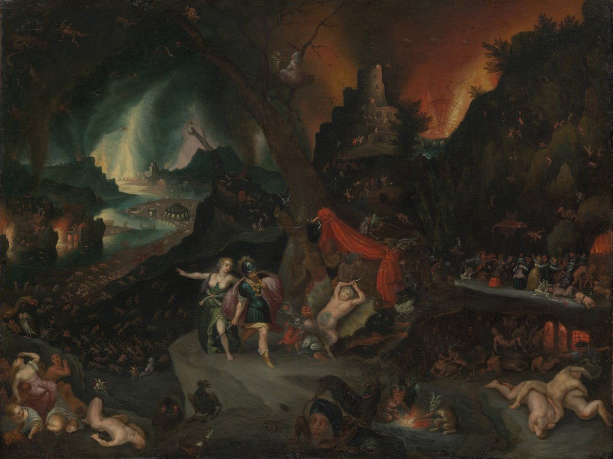 Æneas og Sibyllen i underverdenen af Jan the Younger Brueghel