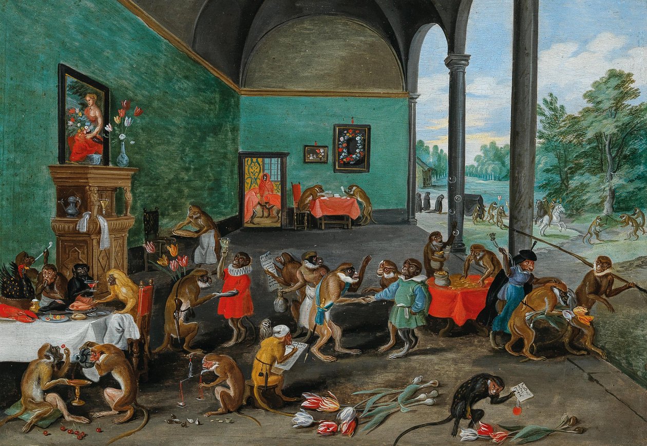 Allegory of Tulip Mania, midt i 17. c. (olie på træ) af Jan the Younger Brueghel