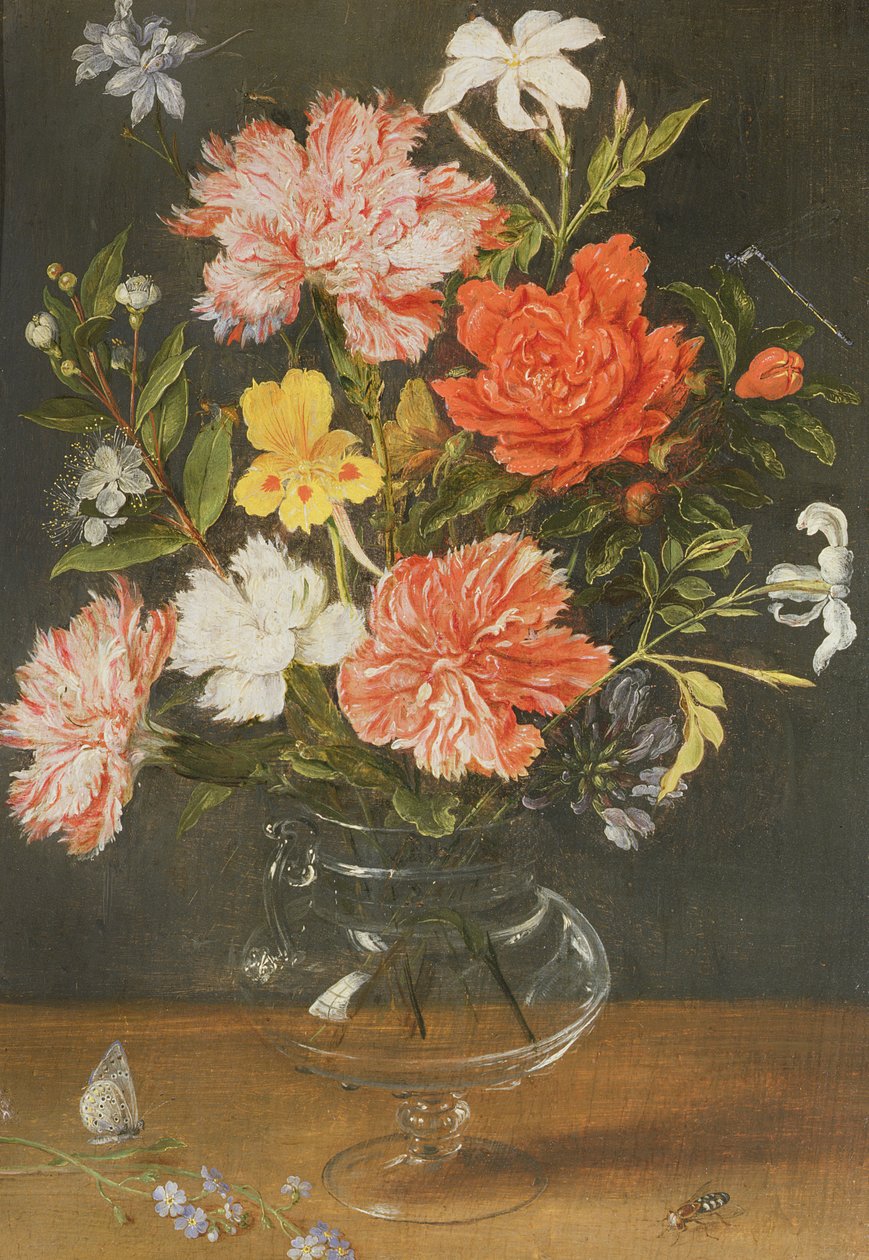 Stilleben af nelliker og andre blomster af Jan Brueghel the Younger