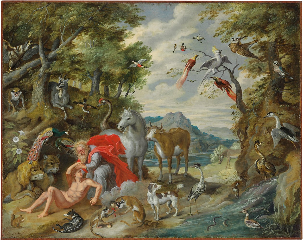 Adams skabelse, fra historien om Adam og Eva af Jan Brueghel the Younger