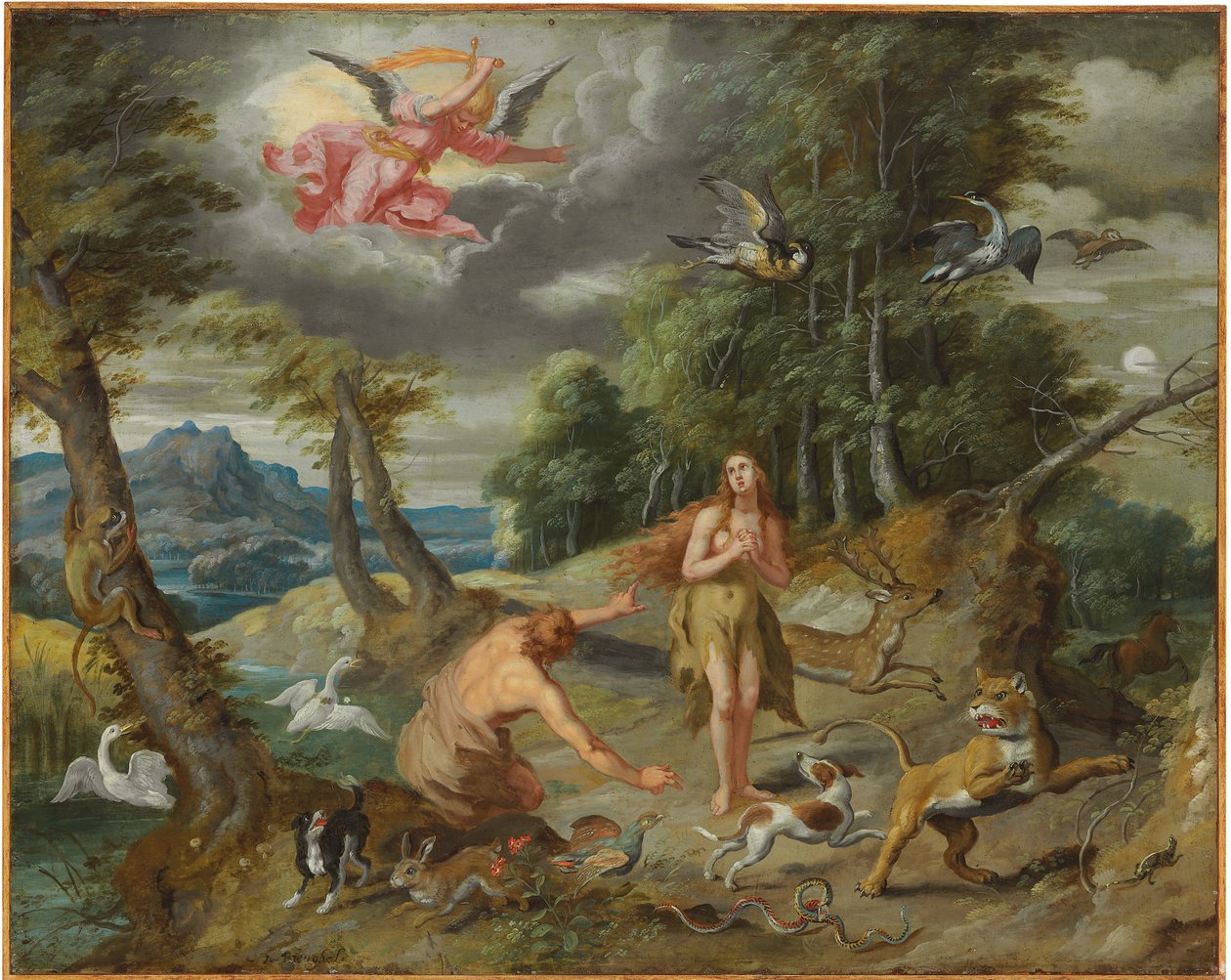 Uddrivelsen fra paradis, fra historien om Adam og Eva af Jan Brueghel the Younger