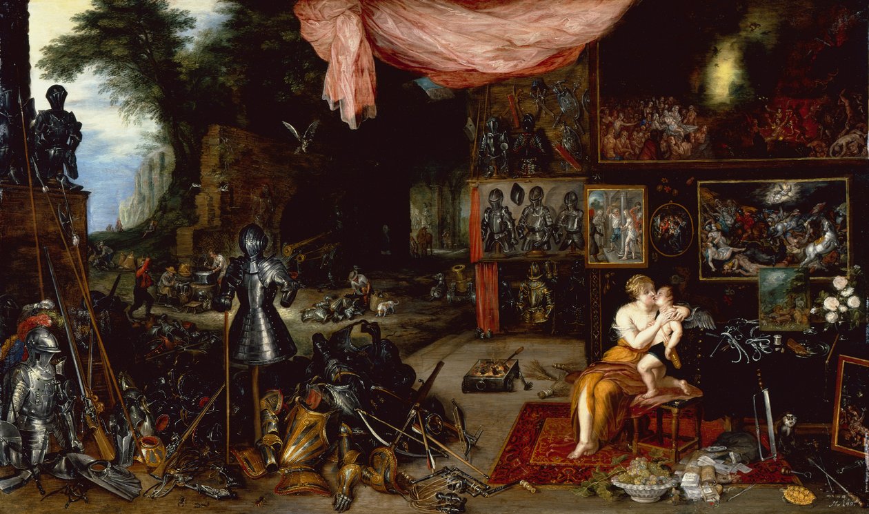 The Five Senses, Touch (olie på panel) af Jan the Younger Brueghel