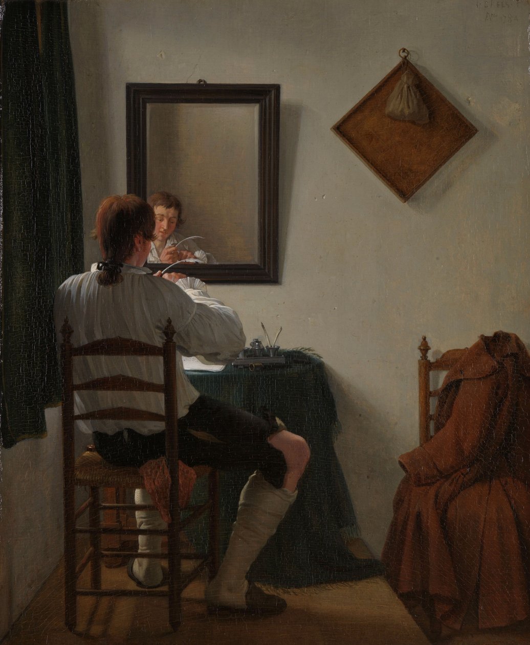En forfatter trimmer sin pen, 1784 af Jan the Younger Ekels