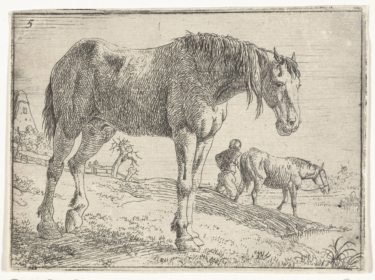 stående hest Landskaber med heste (serietitel) af Jan van Aken